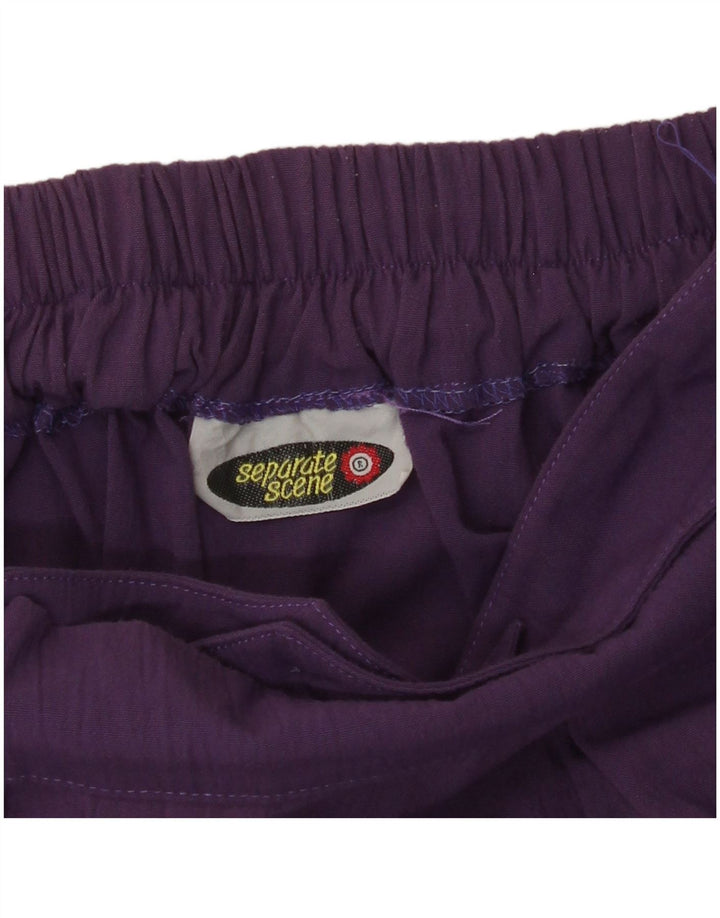 VINTAGE Femme Jupe A-Line Plissée UK 14 Moyen W30 Violet Polyester