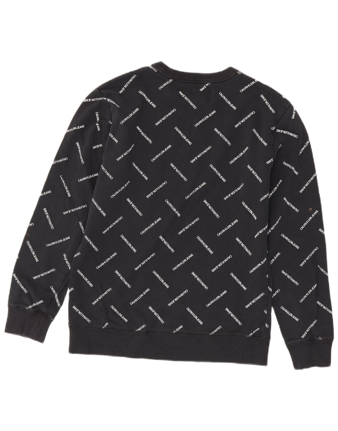 CALVIN KLEIN JEANS Pull Graphique Sweatshirt Homme Noir Moyen Coton