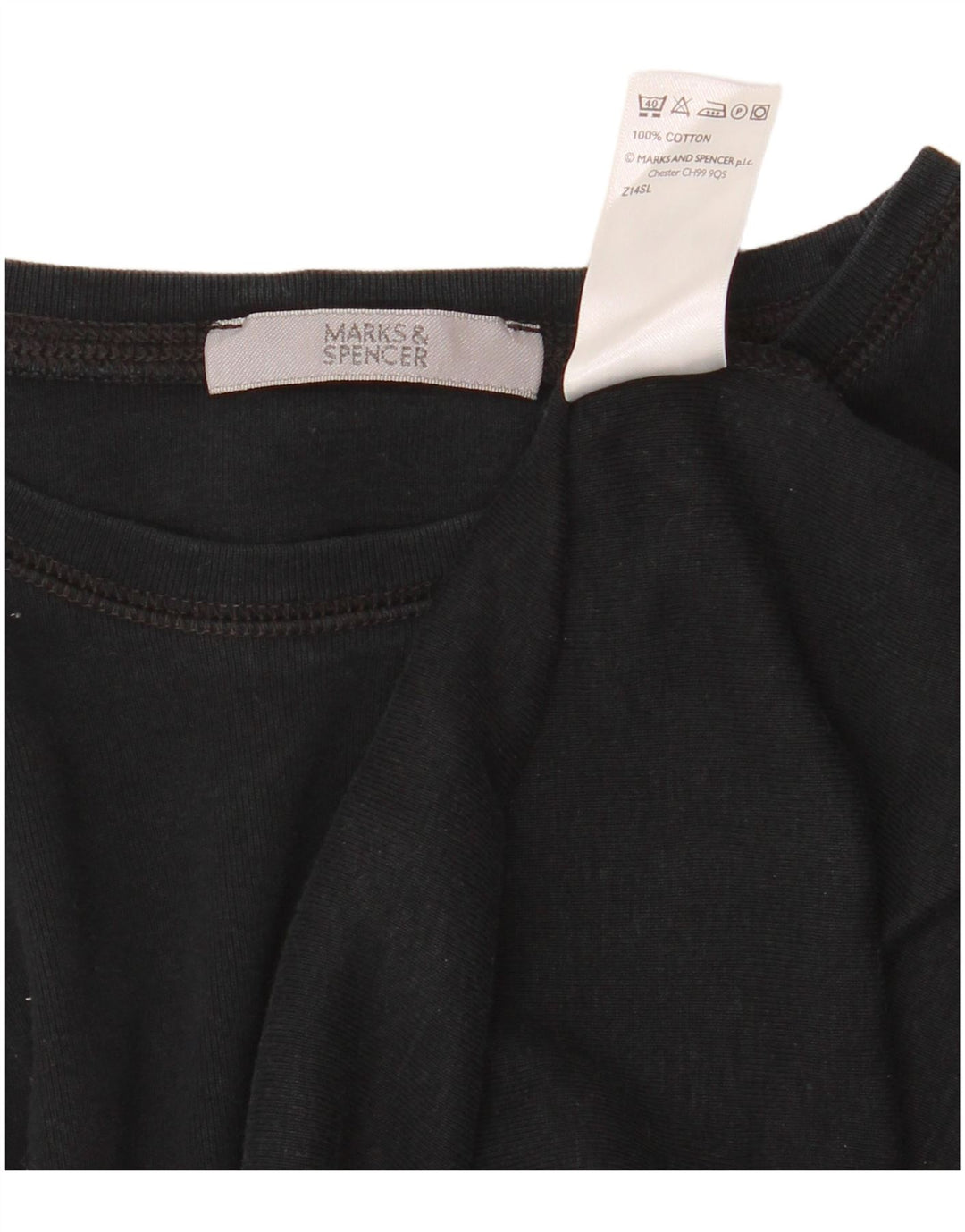 Marks & Spencer Haut à manches longues pour femme UK 8 Small Noir Coton