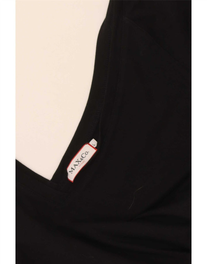 Max & Co. Chemisier court à manches 3/4 pour femme UK 14 Large Noir