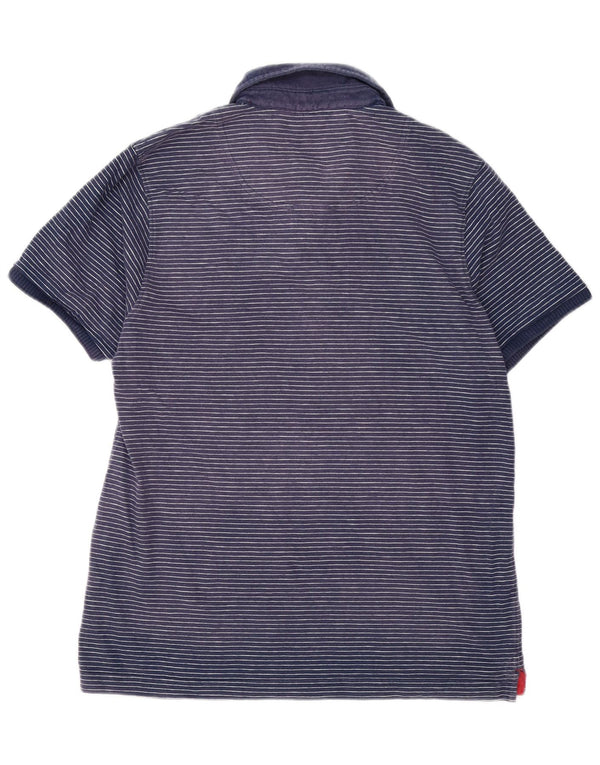 Joules Polo Slim Fit Homme en Coton à Fines Rayures Bleu Marine Large