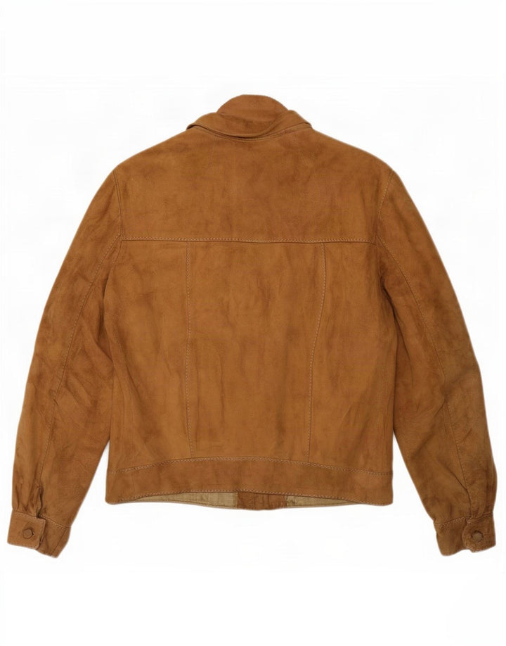 veste en daim femme vintage UK 14 Brun moyen