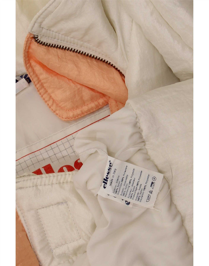 Ellesse Veste matelassée coupe ample pour femme IT 48 XL Blanc Nylon Rétro