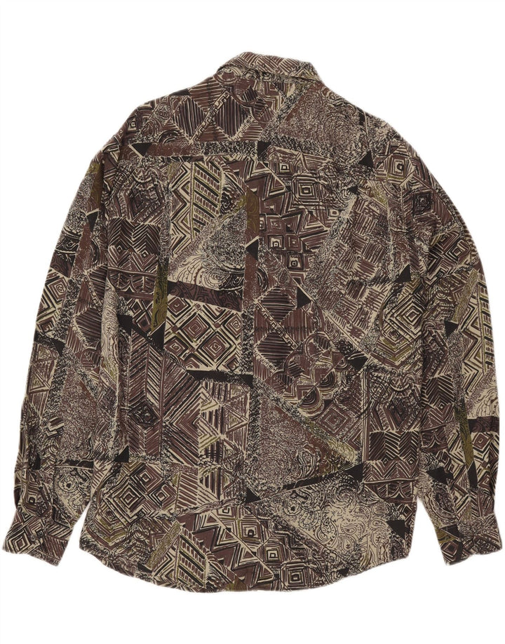 Azzurra Chemise à Motifs Abstraits Large Vert Viscose Homme