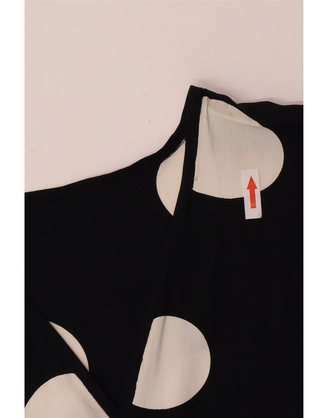 vintage Femme Robe A-Line UK 12 Moyen Noir À Pois
