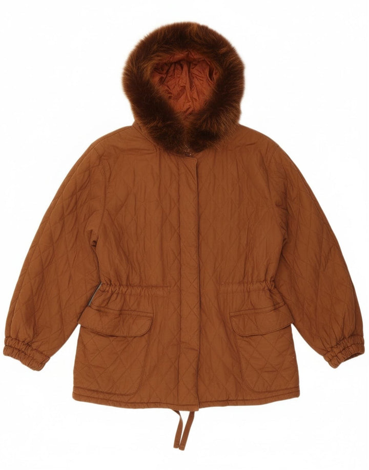 Ileana Zara Veste matelassée à capuche surdimensionnée pour femme IT 40 Small Marron