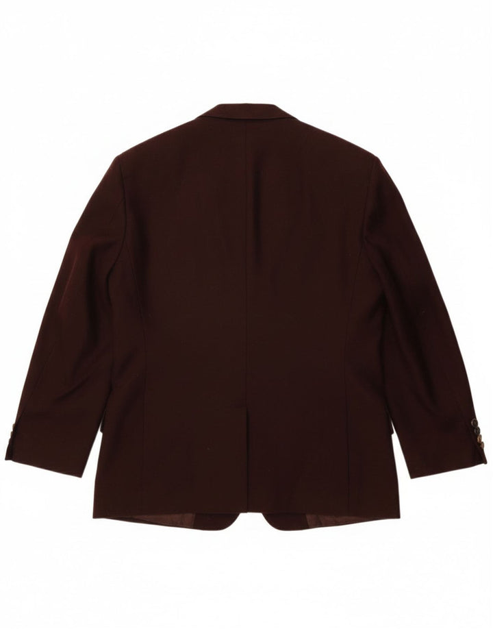 Valentino Veste Blazer 2 Boutons Homme IT 50 Large Marron Laine