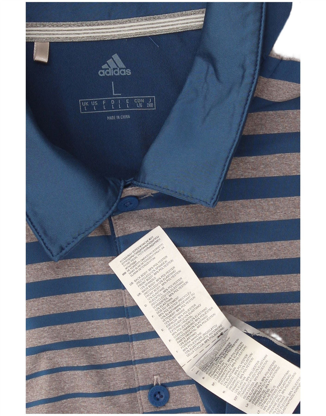 Adidas Polo Homme Grand Gris Colorblock Polyester