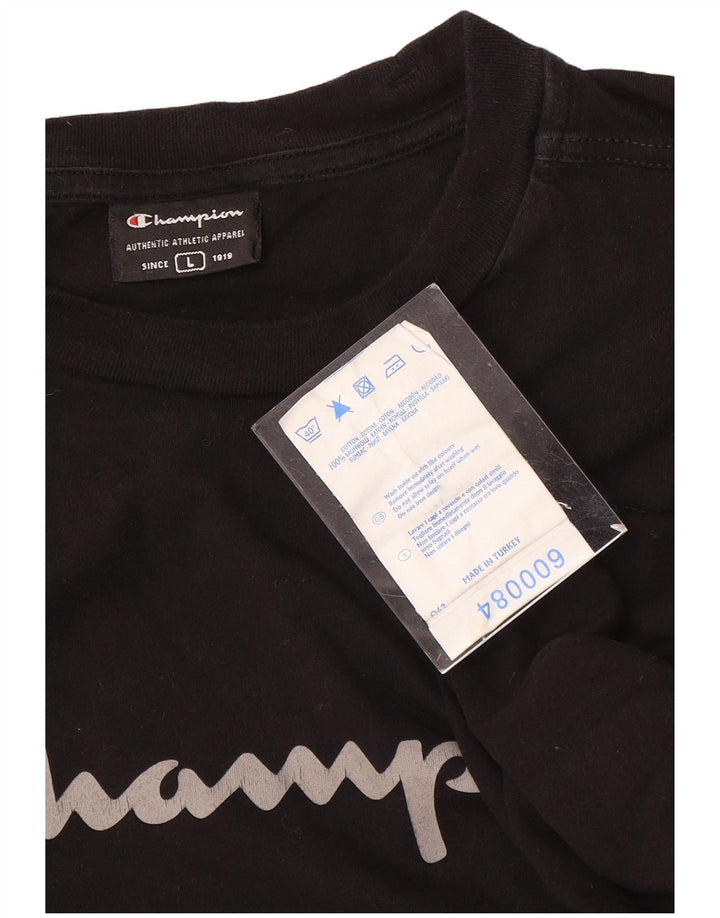 Champion Haut graphique à manches longues pour homme en coton noir Taille L