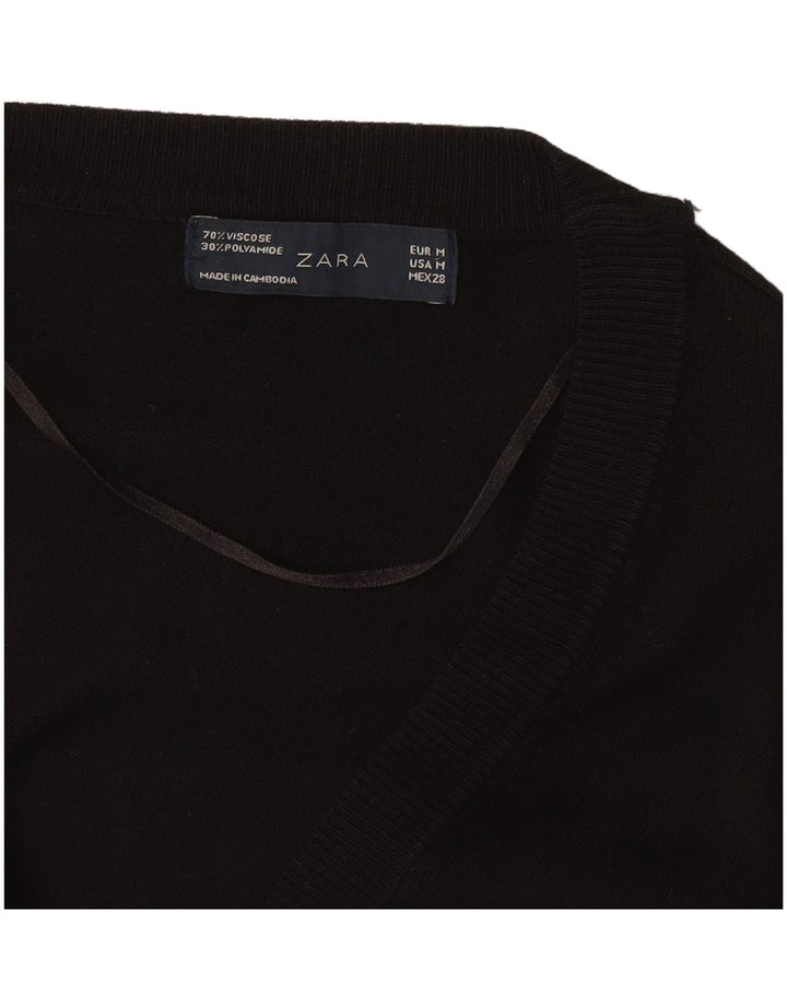 Zara Cardigan long pour femme en viscose noire moyenne UK 44