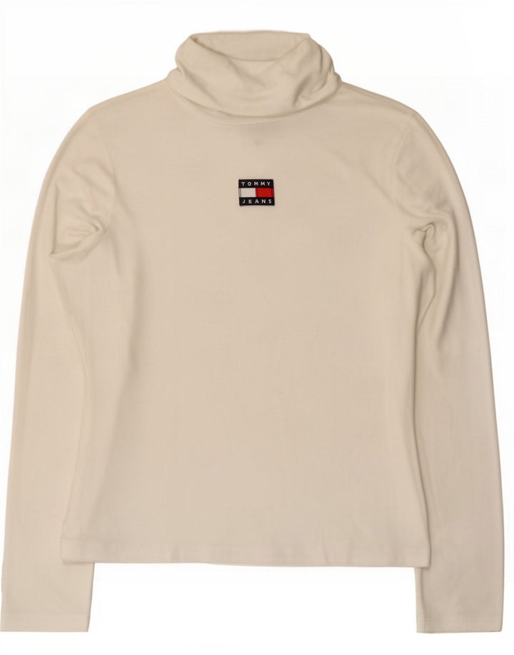 Tommy Hilfiger Haut graphique à manches longues pour femme UK 14 Large Blanc
