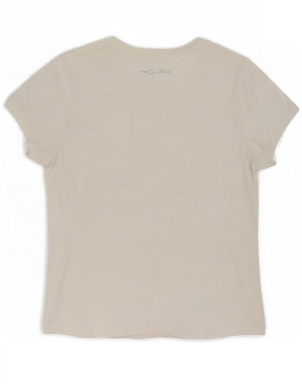Champion Womens Heritage Classics T-Shirt Top UK 14 Grand Coton Blanc