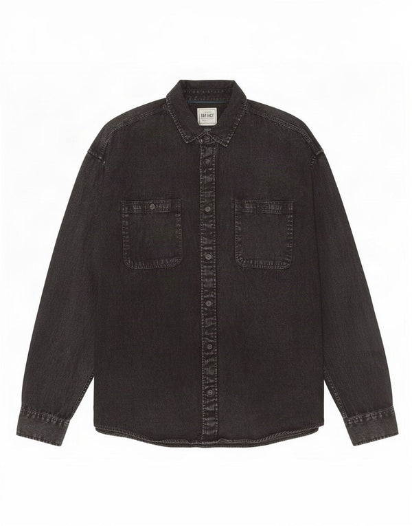 Fat Face Chemise en Jean Homme Large Noir Coton