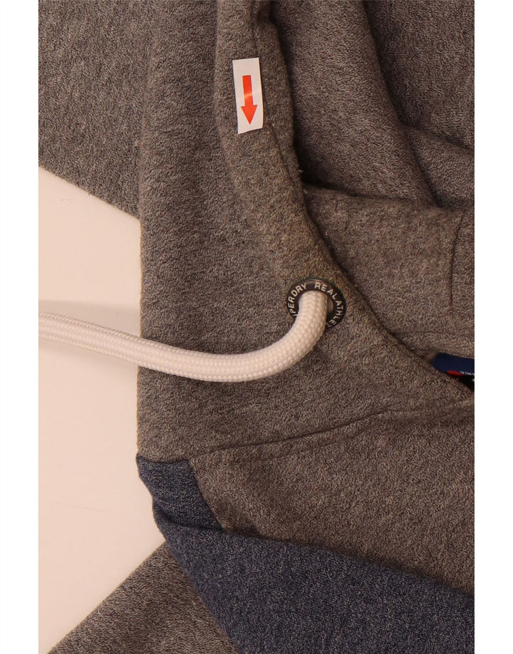 Superdry Pull à Capuche Graphique Homme Gris Moyen Coton Colorblock