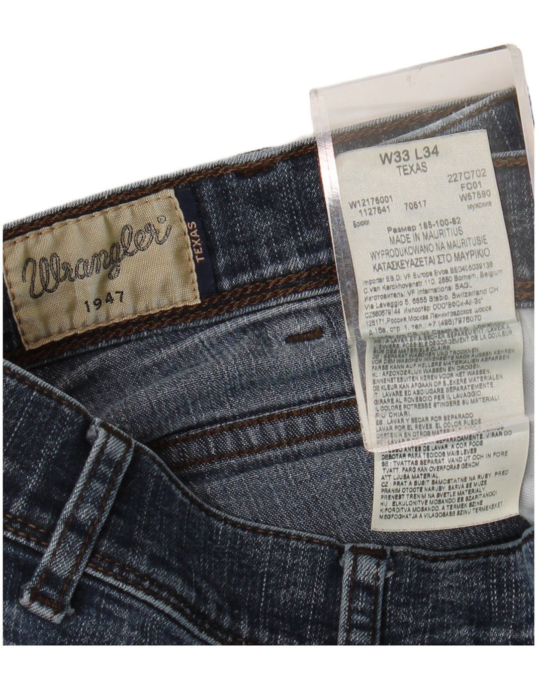 WRANGLER Jean Droit Texas Homme W33 L34 Bleu