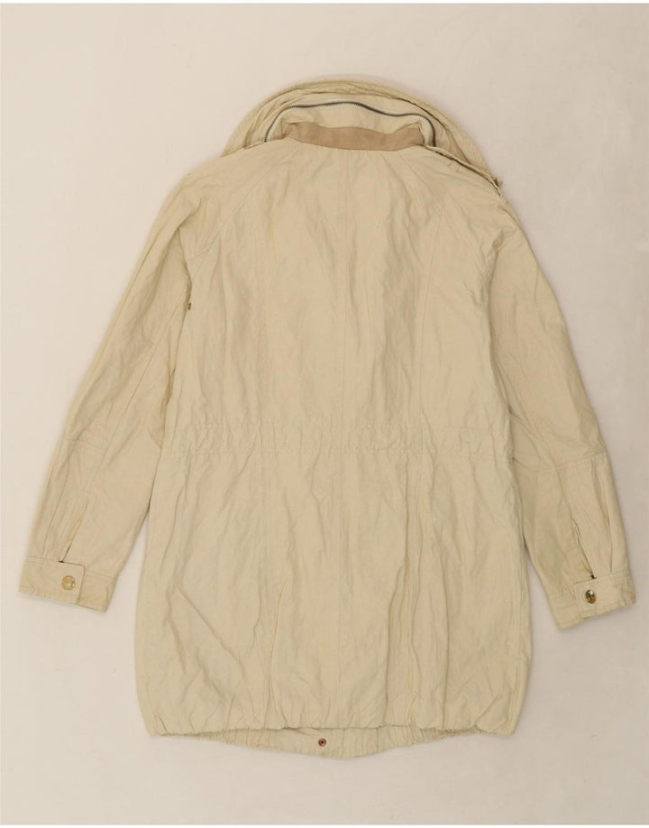 MASSIMO DUTTI Womens Hooded Utility Jacket UK 14 Medium Beige Cotton Vintage Massimo Dutti and Second-Hand Massimo Dutti from Messina Hembry 