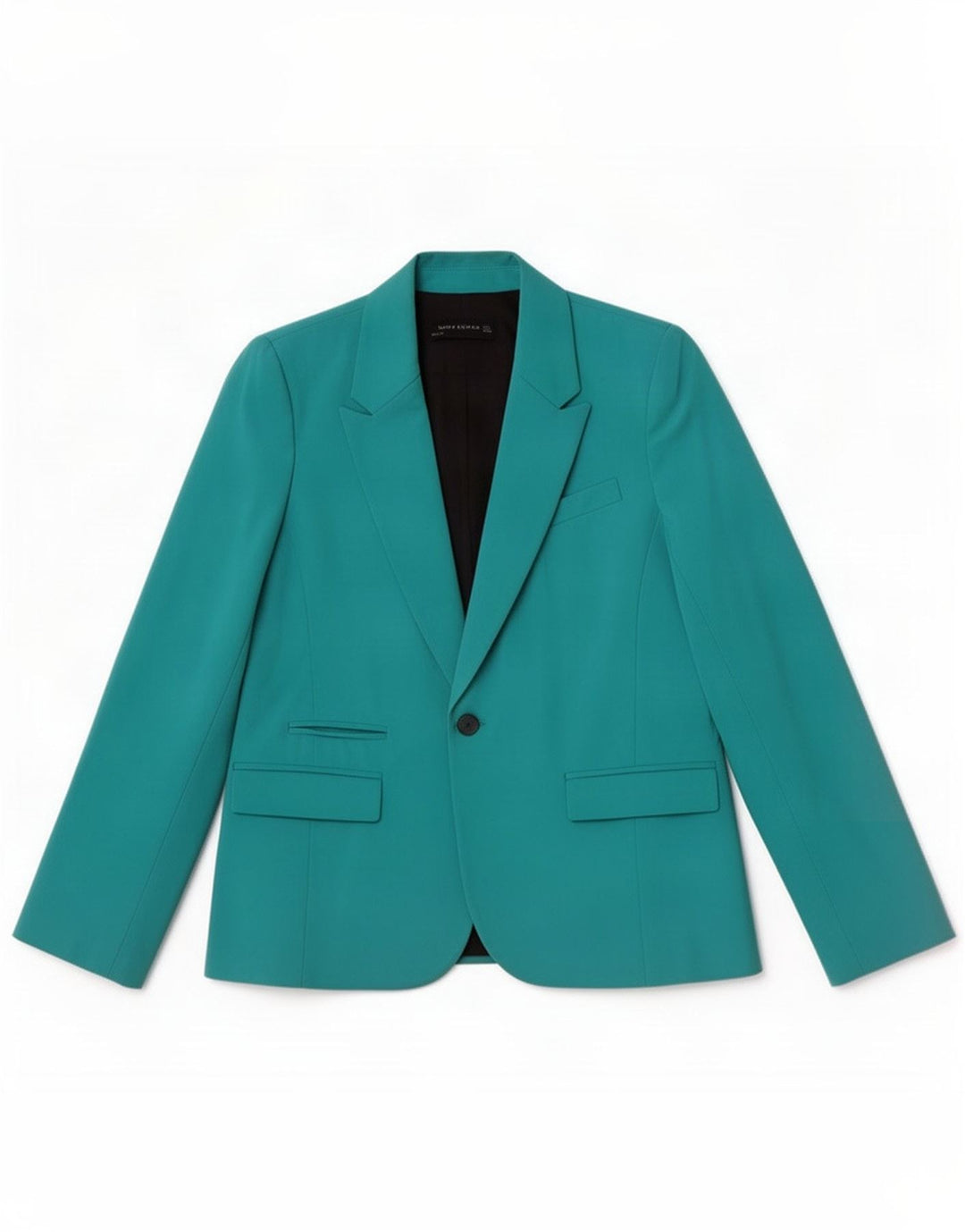 Zara Veste Blazer 1 Bouton Femme UK 14 Large Turquoise