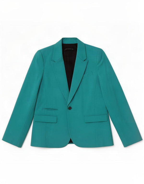 Zara Veste Blazer 1 Bouton Femme UK 14 Large Turquoise