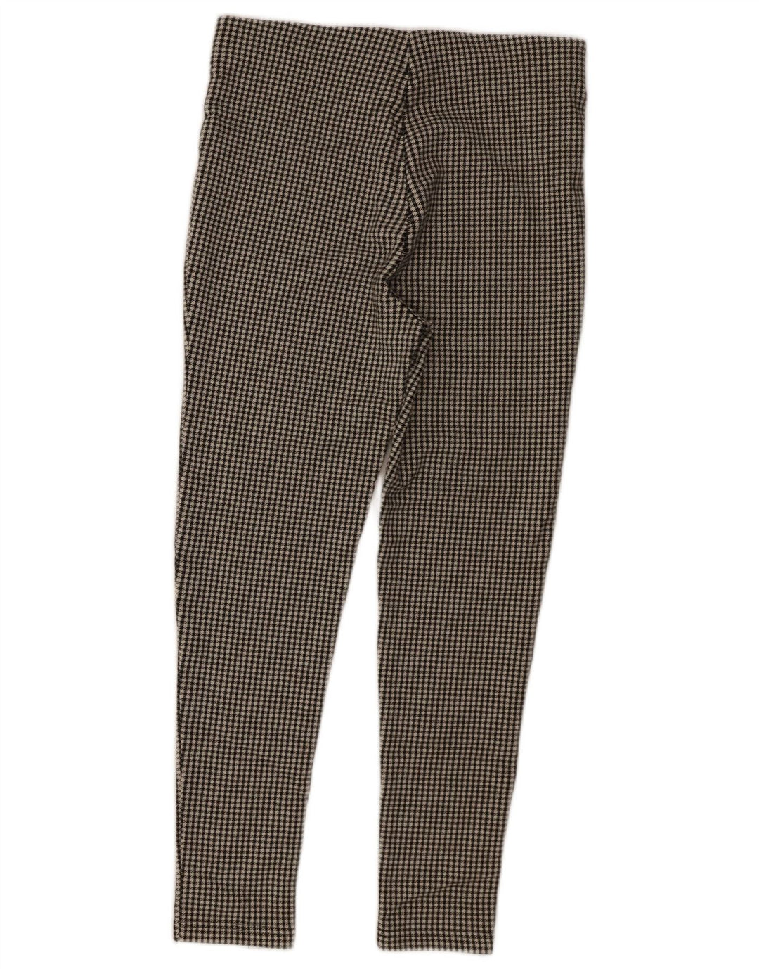 Zara Pantalon court taille haute pour femme Large W30 L25 Pied-de-poule noir