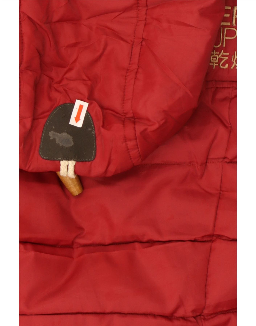SUPERDRY Gilet rembourré à capuche pour femme UK 10 Small Rouge Polyester