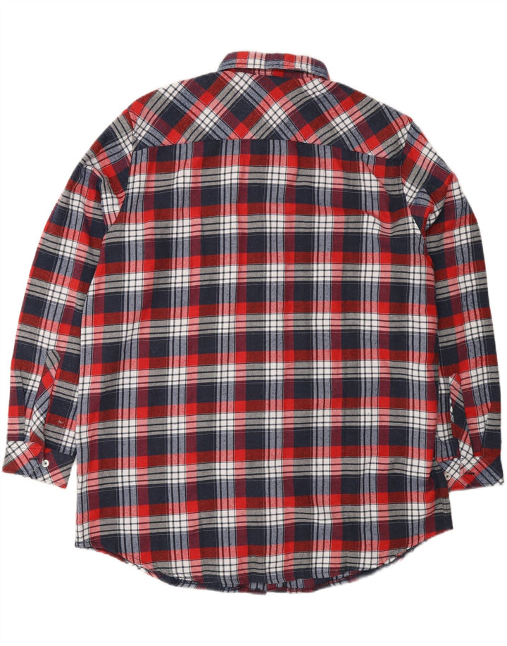 REWARD Chemise en flanelle pour homme UK 39/40 Coton à carreaux rouge moyen