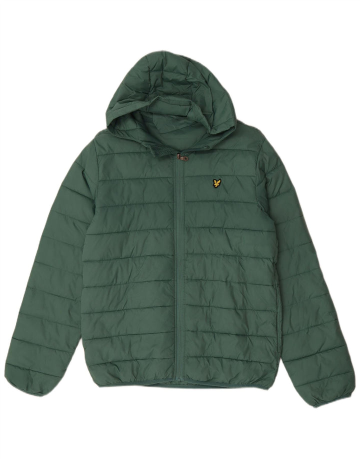 Lyle & Scott Veste matelassée à capuche garçon 15-16 ans Vert Polyamide