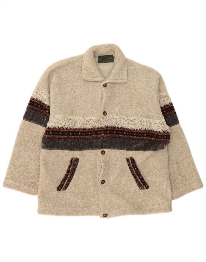 Veste polaire homme vintage UK 42 XL Gris Colourblock Polyester