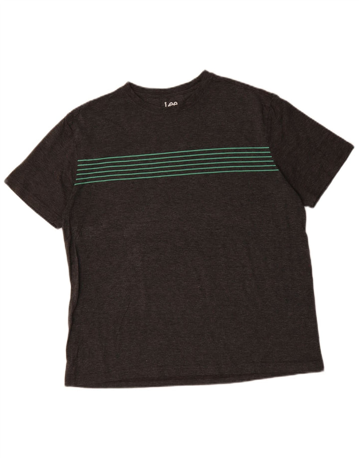 LEE Mens T-Shirt Top Large Grey Cotton