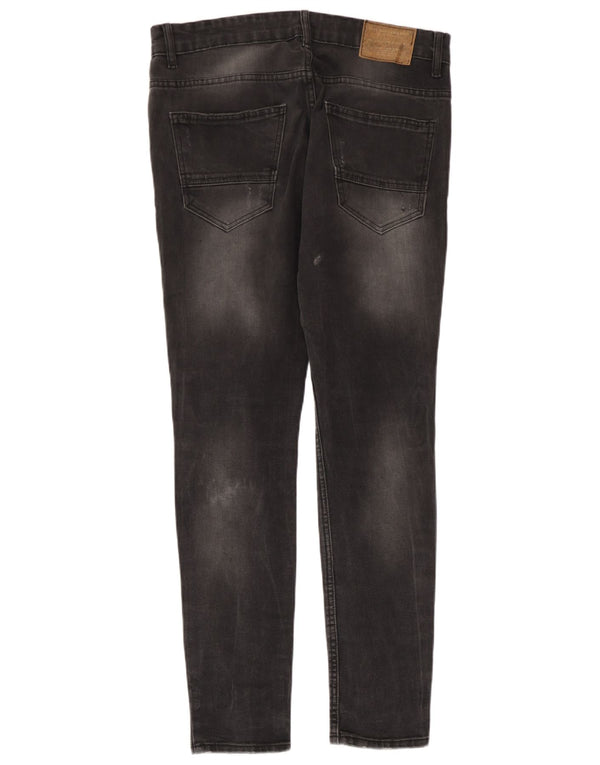 Zara Jean skinny vieilli pour homme EU 42 Large W33 L27 Coton noir