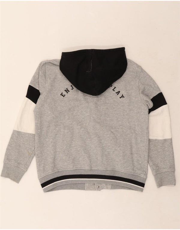 Veste de survêtement à capuche graphique Zara pour garçon 11-12 ans Gris Colorblock