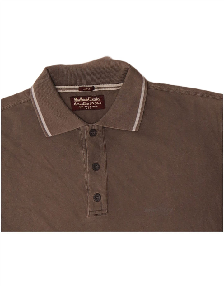 MARLBORO CLASSICS Polo Homme Large Marron Coton