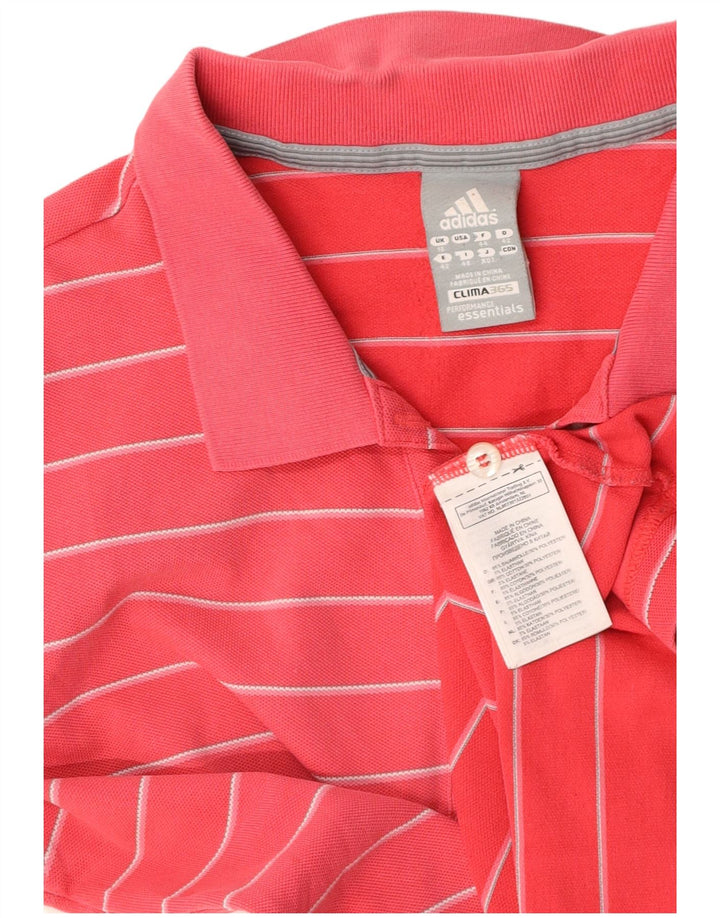ADIDAS Polo Clima 365 pour femme UK 16 Grand coton rayé rose