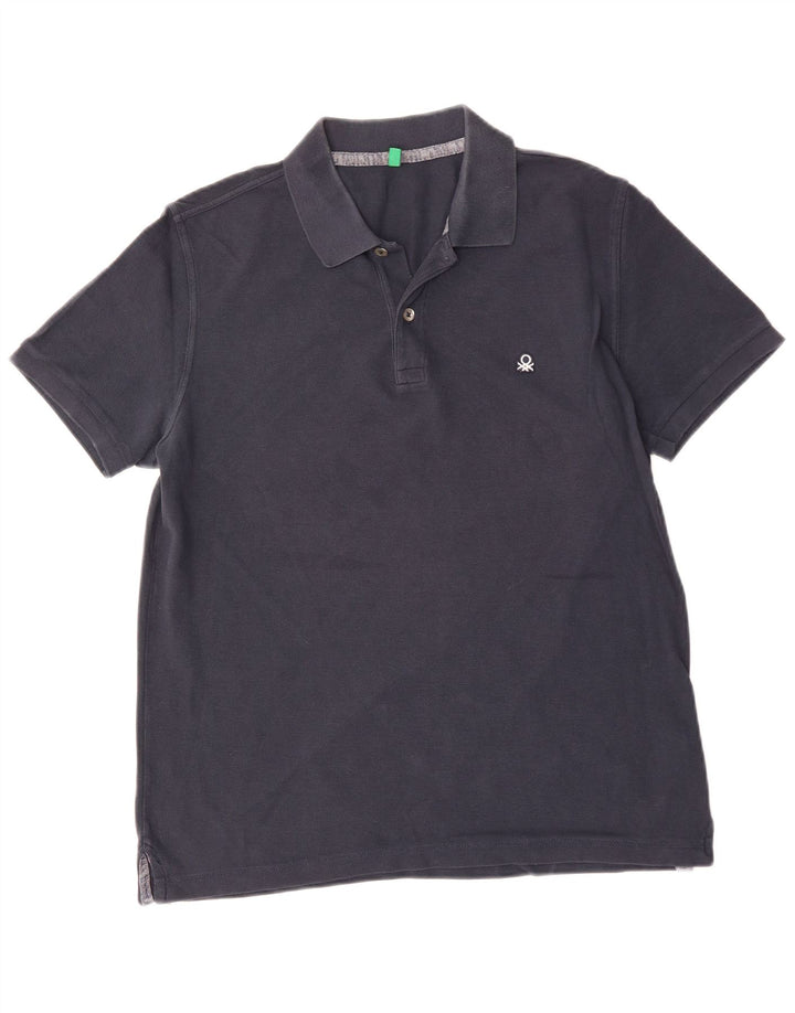 BENETTON Polo Homme Large Bleu Marine Coton