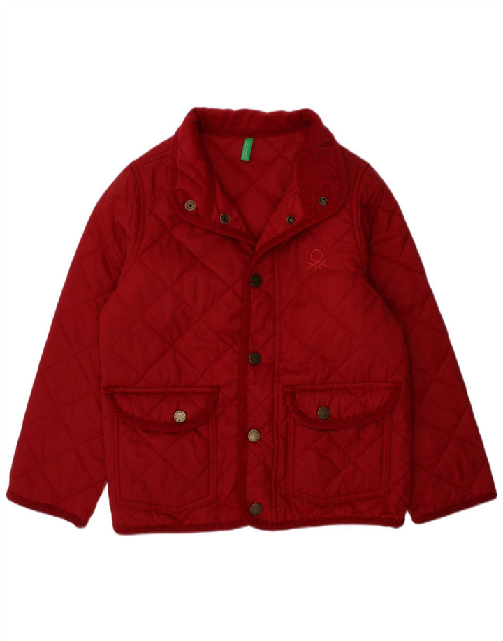 Benetton Veste matelassée Fille 4-5 ans XS Rouge Polyamide