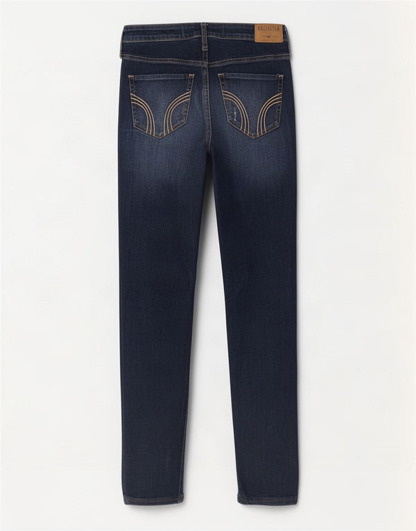 Hollister Jean slim vieilli pour femme US 7 Medium W28 L26 Bleu marine