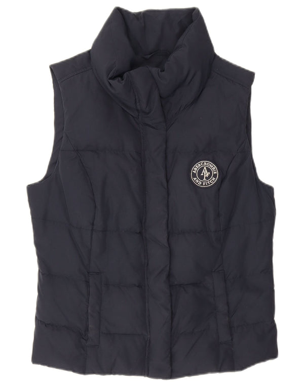 Abercrombie & Fitch Gilet rembourré pour femme UK 12 Bleu marine moyen Polyester