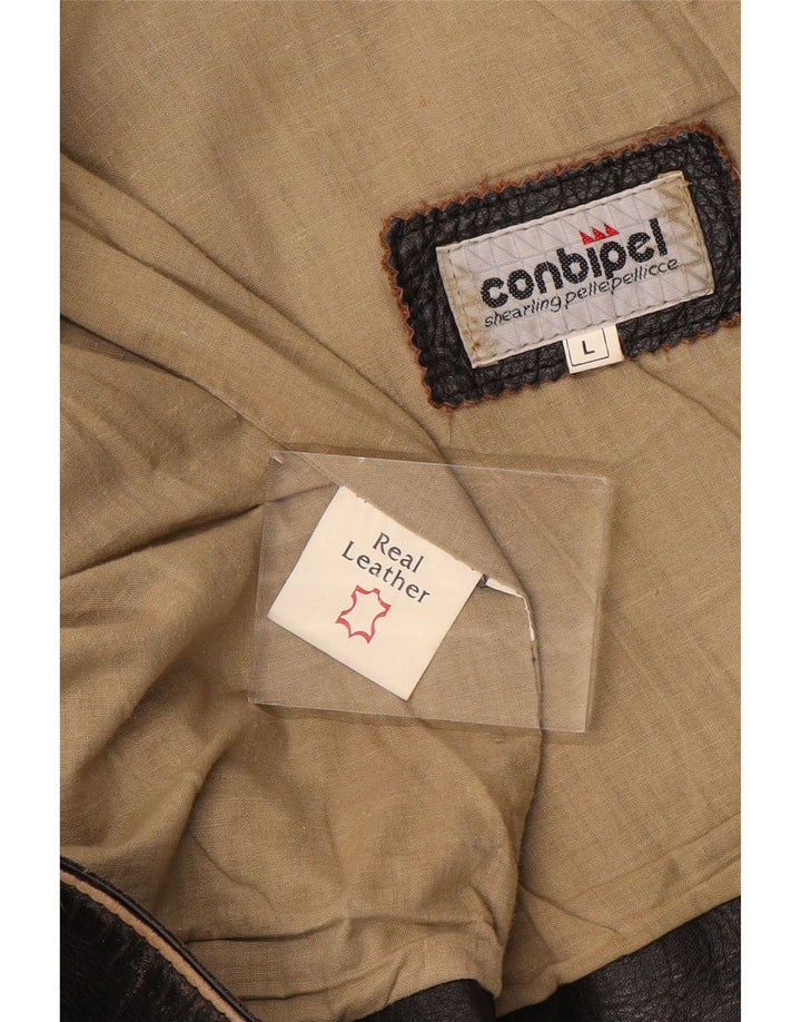 Conbipel Gilet en cuir pour homme UK 40 Grand cuir marron