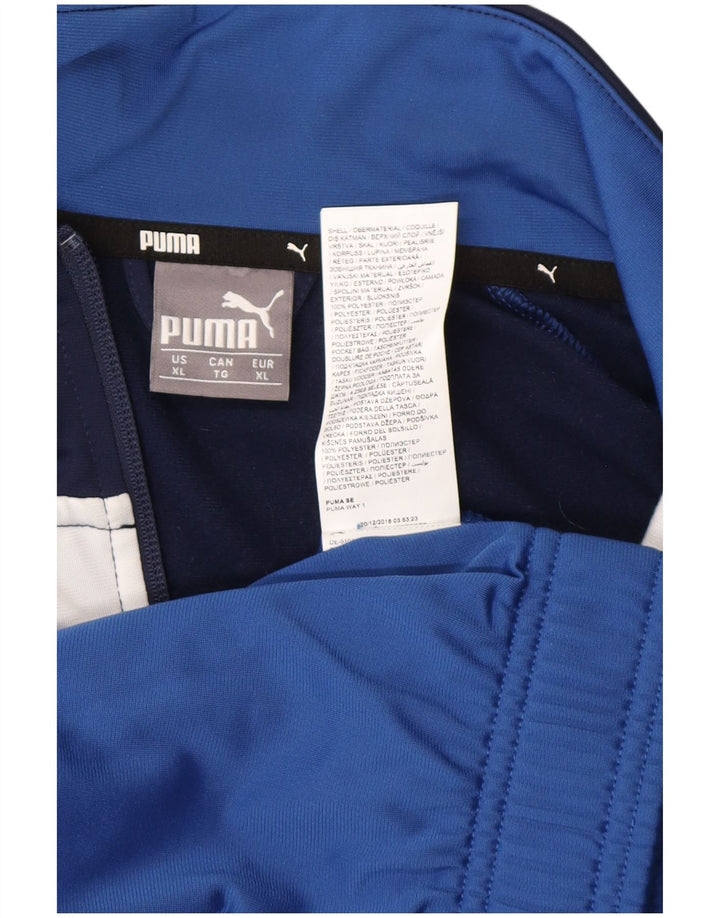 PUMA Veste de survêtement pour homme XL Bleu Colorblock Polyester
