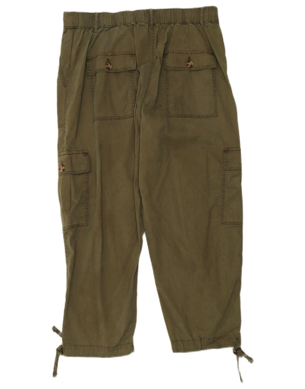 Marks & Spencer Pantalon court régulier pour femme UK 14 Large W34 L23 Kaki