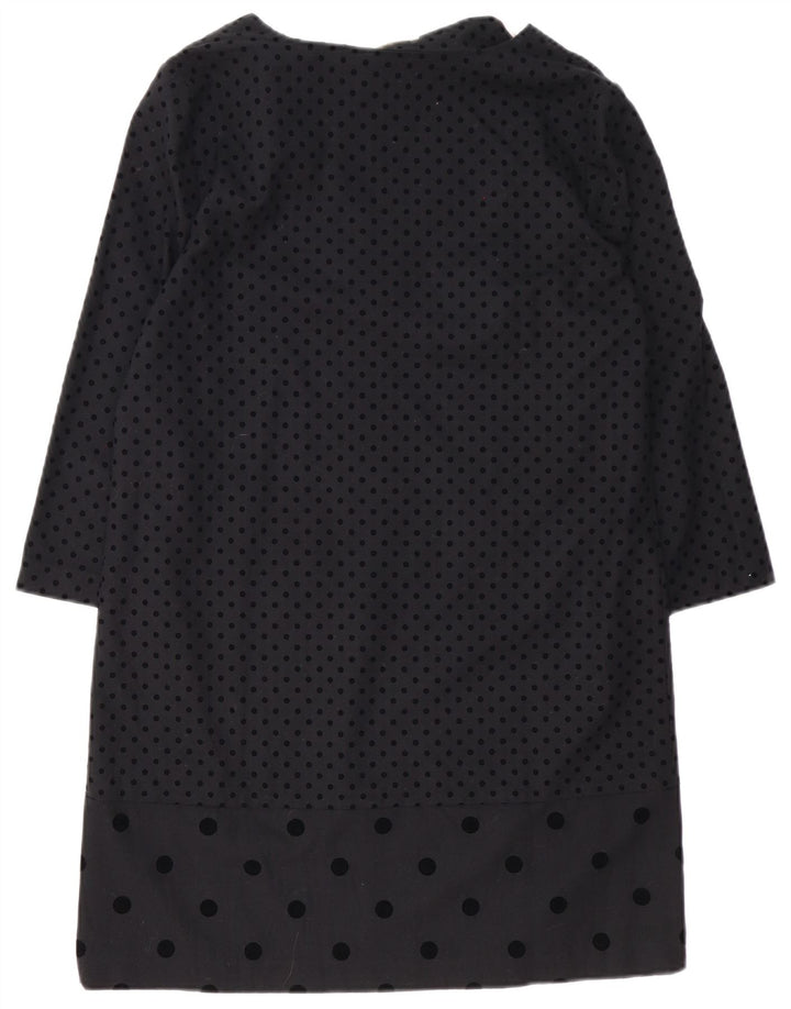 Naf Robe basique à manches 3/4 pour femme EU 40 Medium Noir à pois