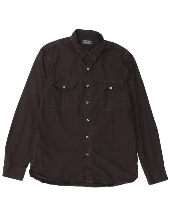 RALPH LAUREN Chemise Homme Large Noir Coton