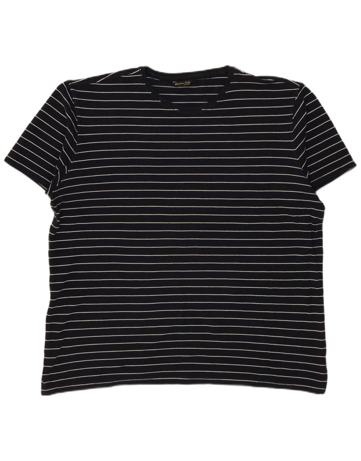 MASSIMO DUTTI T-Shirt Homme Top XL Noir Rayé