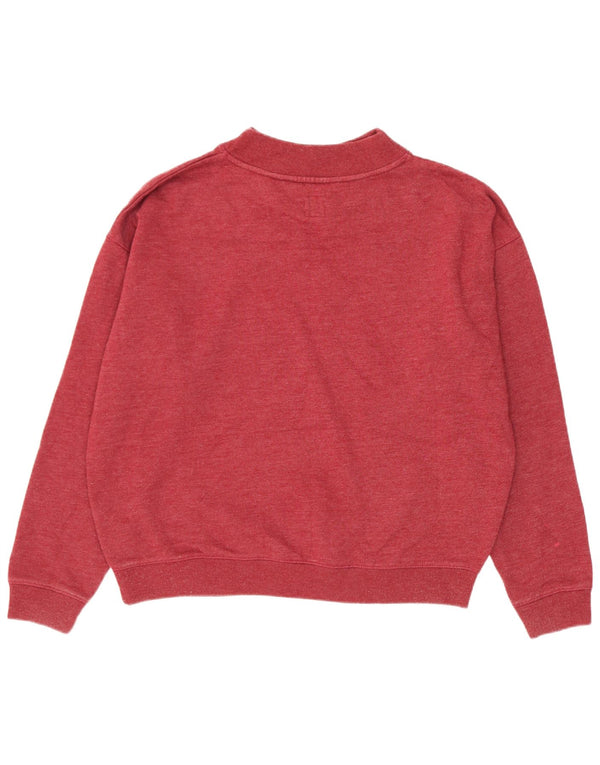 Jack Wills Sweat-shirt surdimensionné pour femme UK 12 en coton rouge moyen