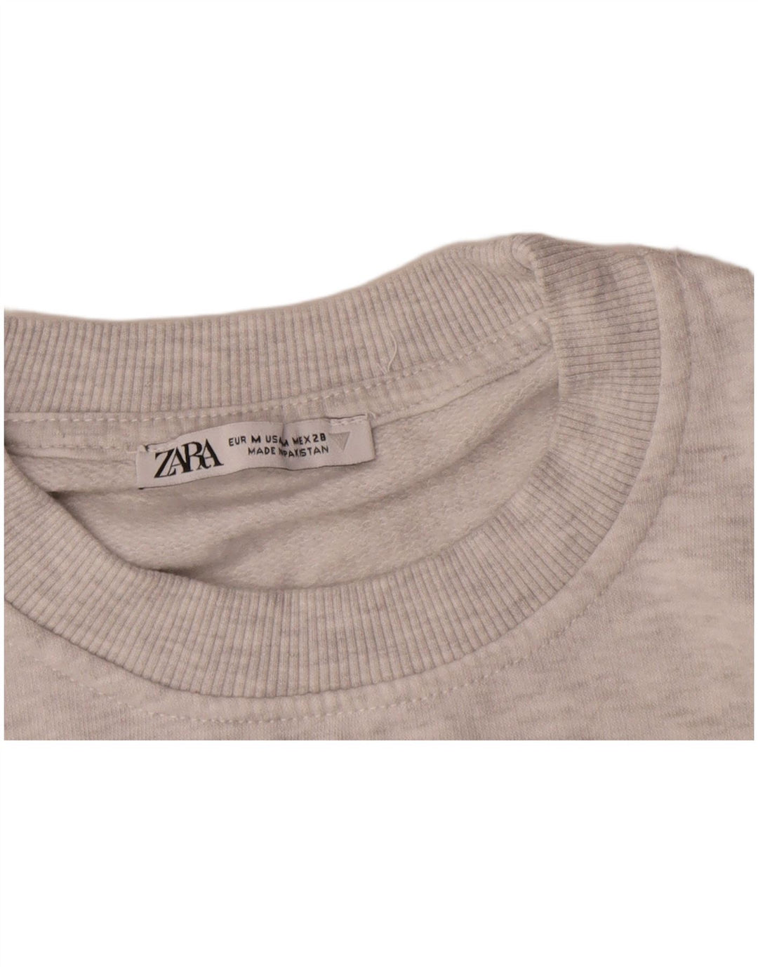 Zara Sweat-shirt court surdimensionné pour femme UK 14 Gris moyen