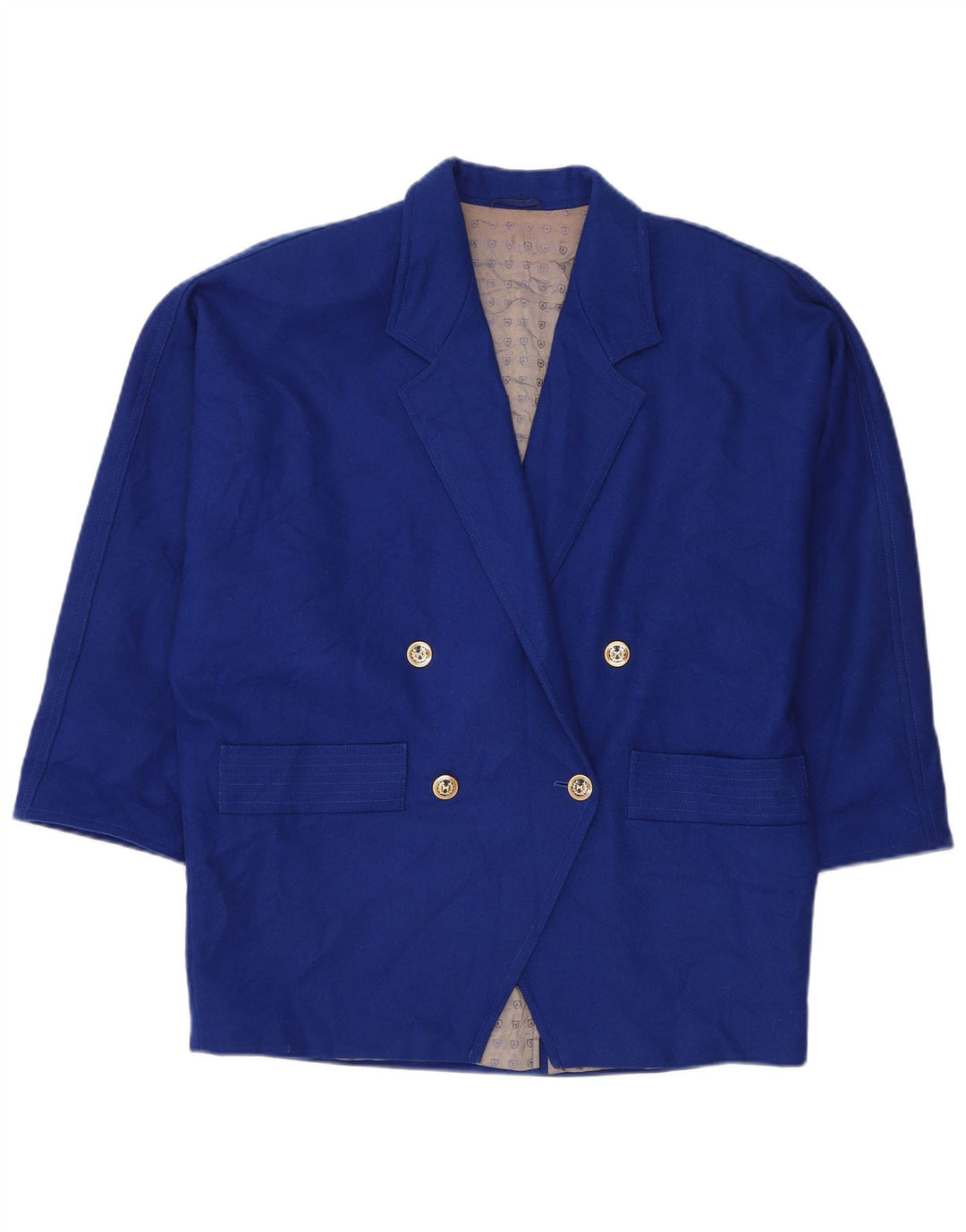 MAX MARA Veste blazer surdimensionnée à double boutonnage pour femme UK 10 Small Bleu