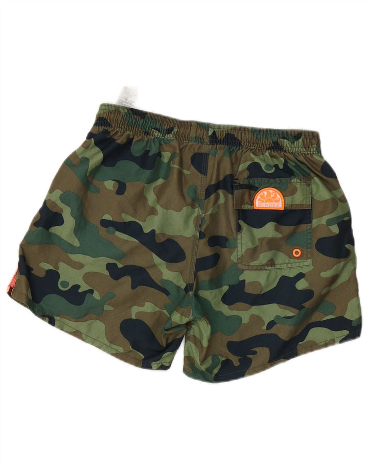 Sundek Short de Bain Garçon 15-16 Ans Kaki Camouflage Polyester