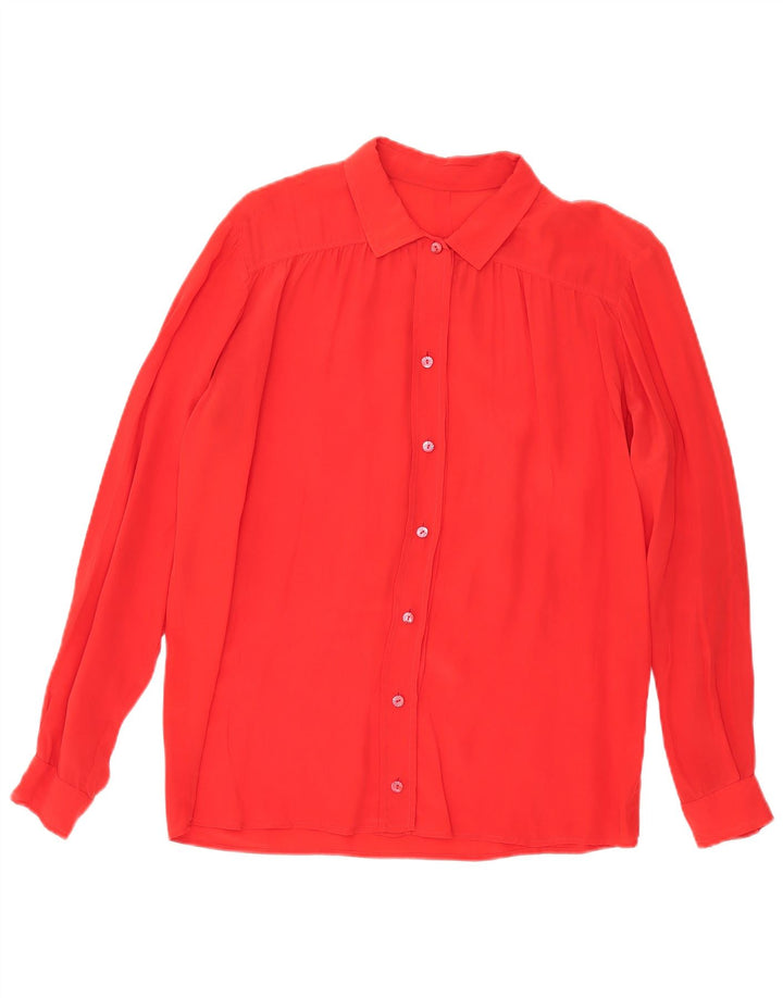 Chemisier chemise femme vintage UK 18 XL Rouge