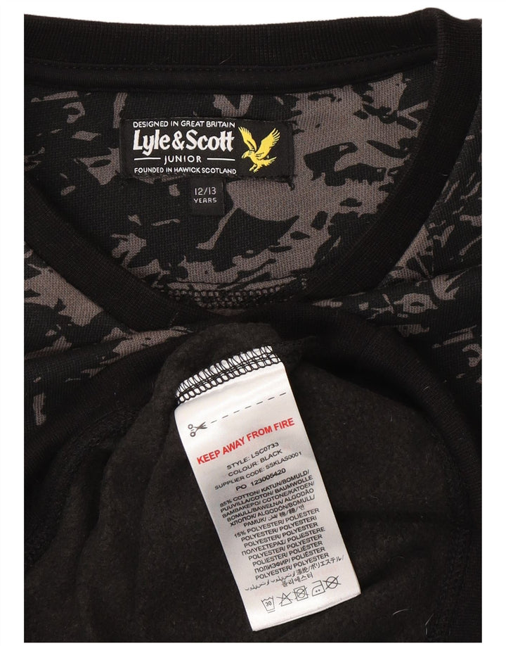 LYLE & SCOTT Sweat-Shirt Garçon 12-13 Ans Noir Camouflage Coton