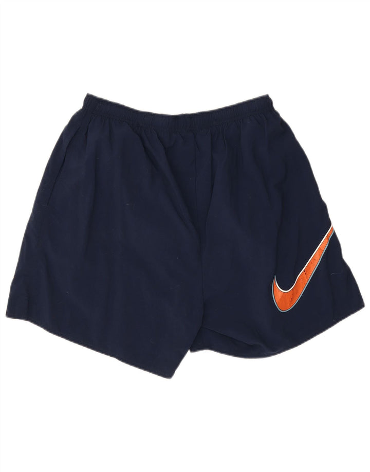 Nike Short de sport graphique pour homme en nylon bleu marine Taille L
