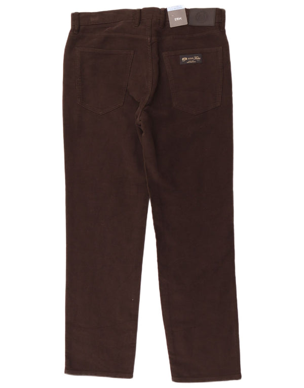 Marks & Spencer Pantalon décontracté droit coupe droite pour homme W34 L31 Marron